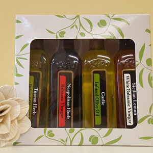 four pack olive oil and balsamic vinegar gift set